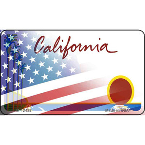 California with American Flag Wholesale Novelty Metal Magnet M-12438