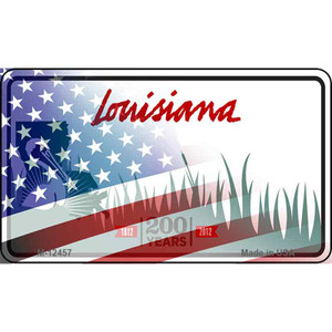 Louisiana with American Flag Wholesale Novelty Metal Magnet M-12457