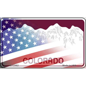 Colorado with American Flag Wholesale Novelty Metal Magnet M-12462