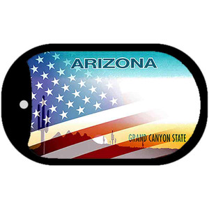 Arizona with American Flag Wholesale Novelty Metal Dog Tag Necklace