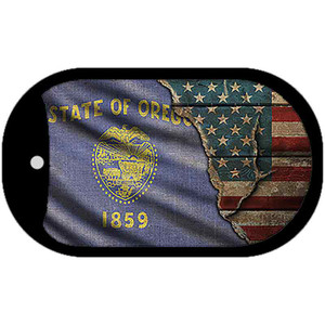 Oregon/American Flag Wholesale Novelty Metal Dog Tag Necklace