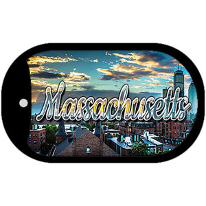 Massachusetts Sunset Skyline Wholesale Novelty Metal Dog Tag Necklace