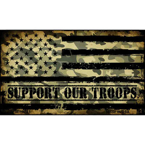 Camo American Flag Support Troops Wholesale Novelty Metal Magnet M-10743