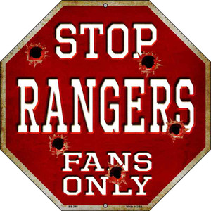 Rangers Fans Only Bullet Wholesale Metal Novelty Octagon Stop Sign