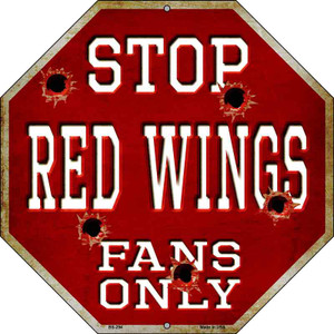 Red Wings Fans Only Wholesale Metal Novelty Octagon Stop Sign BS-294