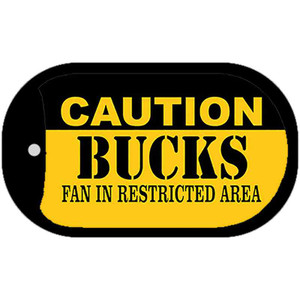 Caution Bucks Fan Area Wholesale Novelty Metal Dog Tag Necklace