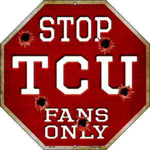 TCU Fans Only Wholesale Metal Novelty Octagon Stop Sign BS-345