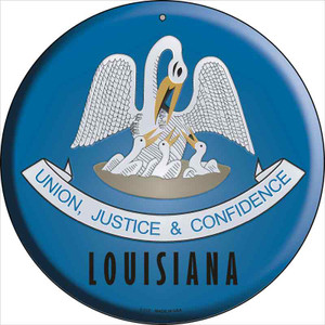 Louisiana State Flag Wholesale Metal Circular Sign