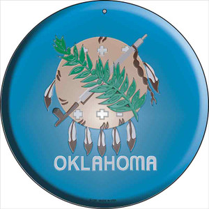 Oklahoma State Flag Wholesale Metal Circular Sign