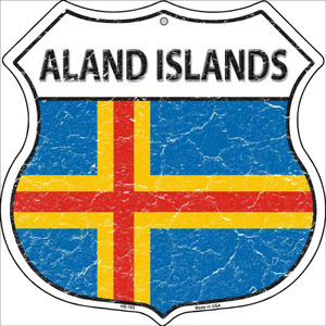 Aland Islands Country Flag Highway Shield Wholesale Metal Sign
