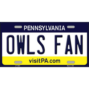 Owls Fan Wholesale Novelty Metal License Plate
