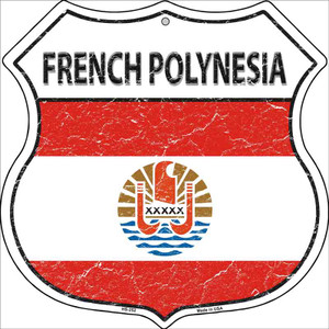 French Polynesia Country Flag Highway Shield Wholesale Metal Sign