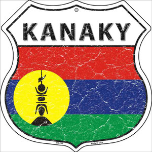 Kanaky Country Flag Highway Shield Wholesale Metal Sign