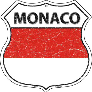 Monaco Country Flag Highway Shield Wholesale Metal Sign