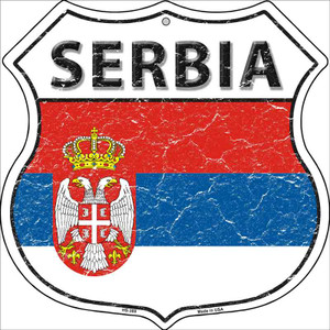 Serbia Country Flag Highway Shield Wholesale Metal Sign