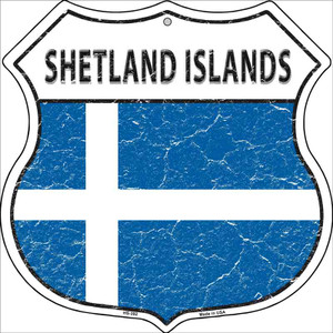 Shetland Islands Country Flag Highway Shield Wholesale Metal Sign