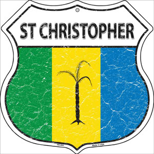 St Christopher Country Flag Highway Shield Wholesale Metal Sign
