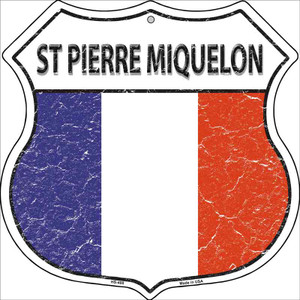 St Pierre Miquelon Country Flag Highway Shield Wholesale Metal Sign