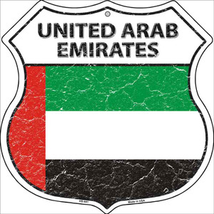 United Arab Emirates Country Flag Highway Shield Wholesale Metal Sign