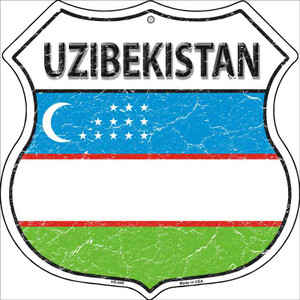 Uzibekistan Country Flag Highway Shield Wholesale Metal Sign