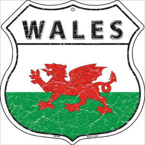 Wales Country Flag Highway Shield Wholesale Metal Sign