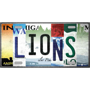 Lions Strip Art Wholesale Novelty Metal License Plate Tag