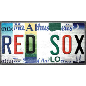 Red Sox Strip Art Wholesale Novelty Metal License Plate Tag