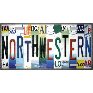 Northwestern Strip Art Wholesale Novelty Metal License Plate Tag
