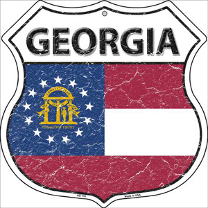 Georgia State Flag Highway Shield Wholesale Metal Sign