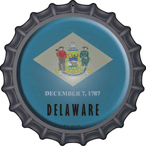 Delaware State Flag Wholesale Novelty Metal Bottle Cap Sign