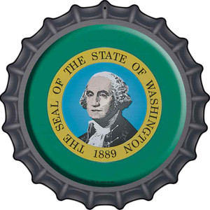 Washington State Flag Wholesale Novelty Metal Bottle Cap Sign