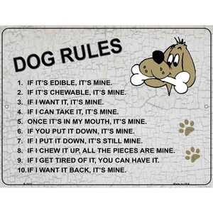 Dog Rules Wholesale Metal Novelty Parking Sign