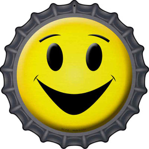 Yellow Smiling Face Wholesale Novelty Metal Bottle Cap Sign