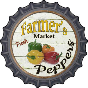 Farmers Market Peppers Wholesale Novelty Metal Bottle Cap Sign