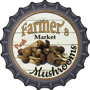 Farmers Market Mushrooms Wholesale Novelty Metal Bottle Cap Sign