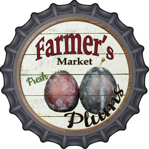 Farmers Market Plum Wholesale Novelty Metal Bottle Cap Sign