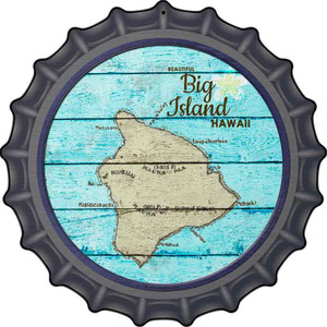 Big Island Hawaii Map Wholesale Novelty Metal Bottle Cap Sign