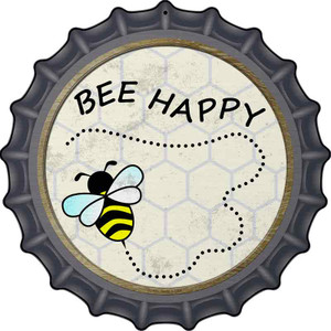Bee Happy Wholesale Novelty Metal Bottle Cap Sign