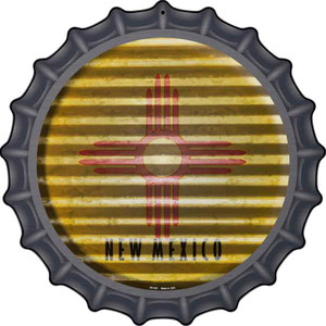New Mexico Flag Corrugated Effect Wholesale Novelty Metal Bottle Cap Sign