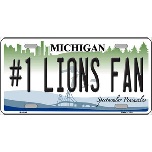 Number 1 Lions Fan Wholesale Novelty Metal License Plate Tag