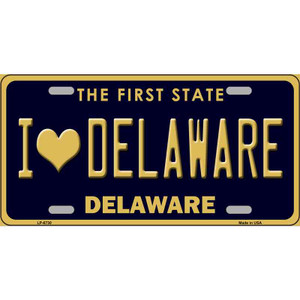 I Love Delaware Novelty Wholesale Metal License Plate