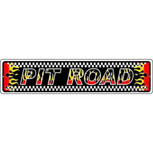 Pit Road Racing Flames Wholesale Novelty Metal Street Sign