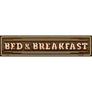 Bed and Breakfast Bulb Lettering Wholesale Novelty Metal Street Sign