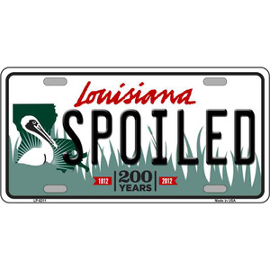 Spoiled Louisiana Novelty Wholesale Metal License Plate