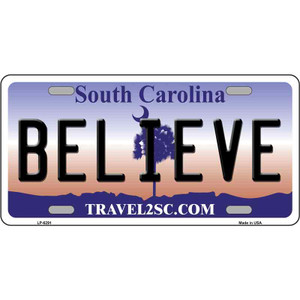 Believe South Carolina Novelty Wholesale Metal License Plate