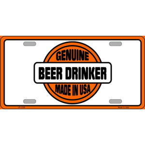 Genuine Beer Drinker Novelty Wholesale Metal License Plate