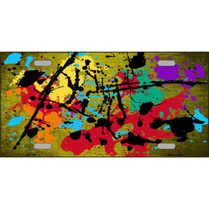 Yellow Splatter Oil Rubbed Wholesale Metal Novelty License Plate