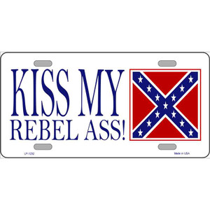 Kiss My Rebel Ass Novelty Wholesale Metal License Plate
