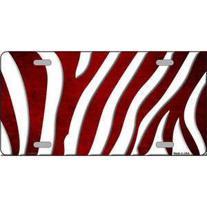 Red White Zebra Oil Rubbed Wholesale Metal Novelty License Plate