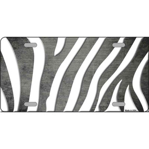 Gray White Zebra Oil Rubbed Wholesale Metal Novelty License Plate